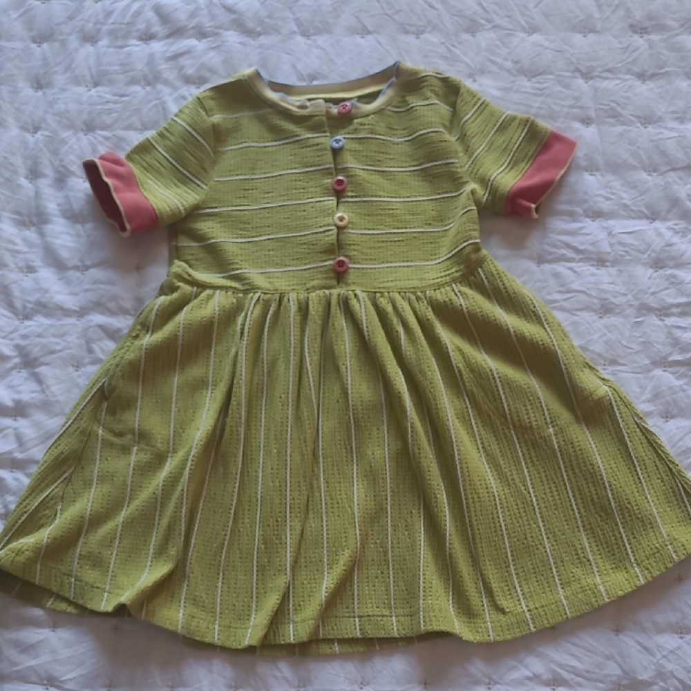 Matilda Jane Green and Pink Striped Kids Dress